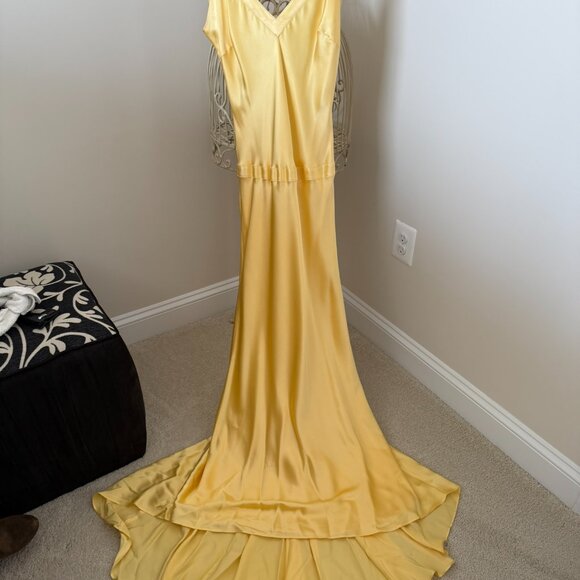 VINTAGE Y2K Caché 100% Silk Yellow "How to Lose a Guy in 10 Days" Dress - Size 4 - Picture 9 of 12